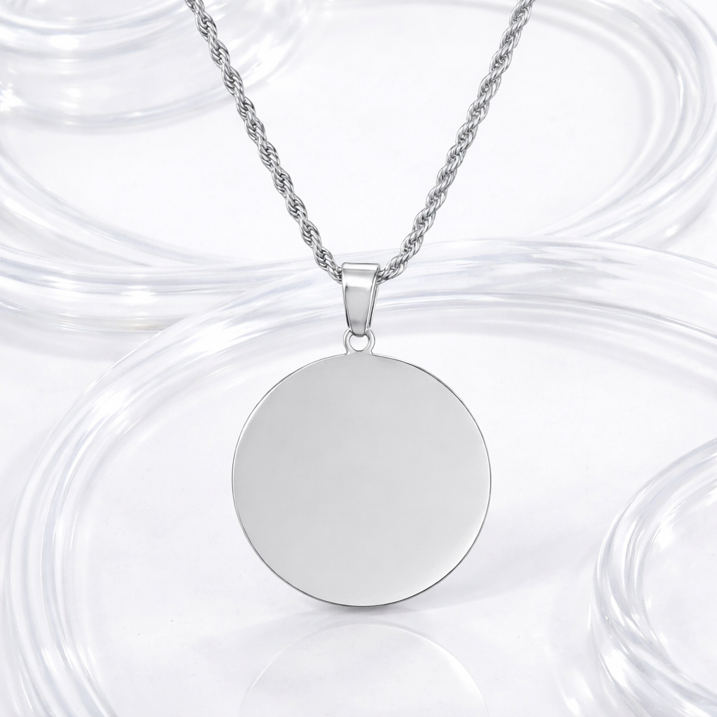 Collier pendentif rond personnalisé