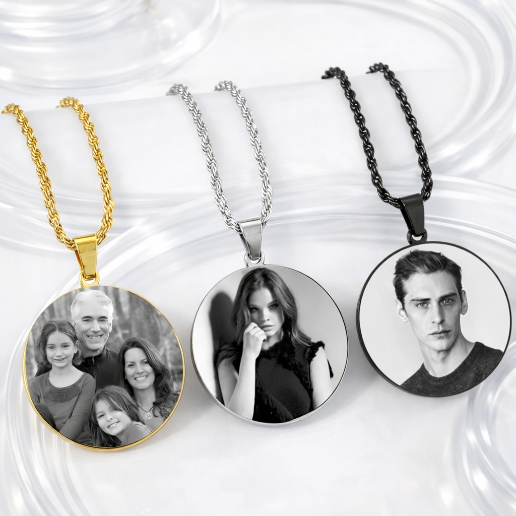 Collier pendentif rond personnalisé