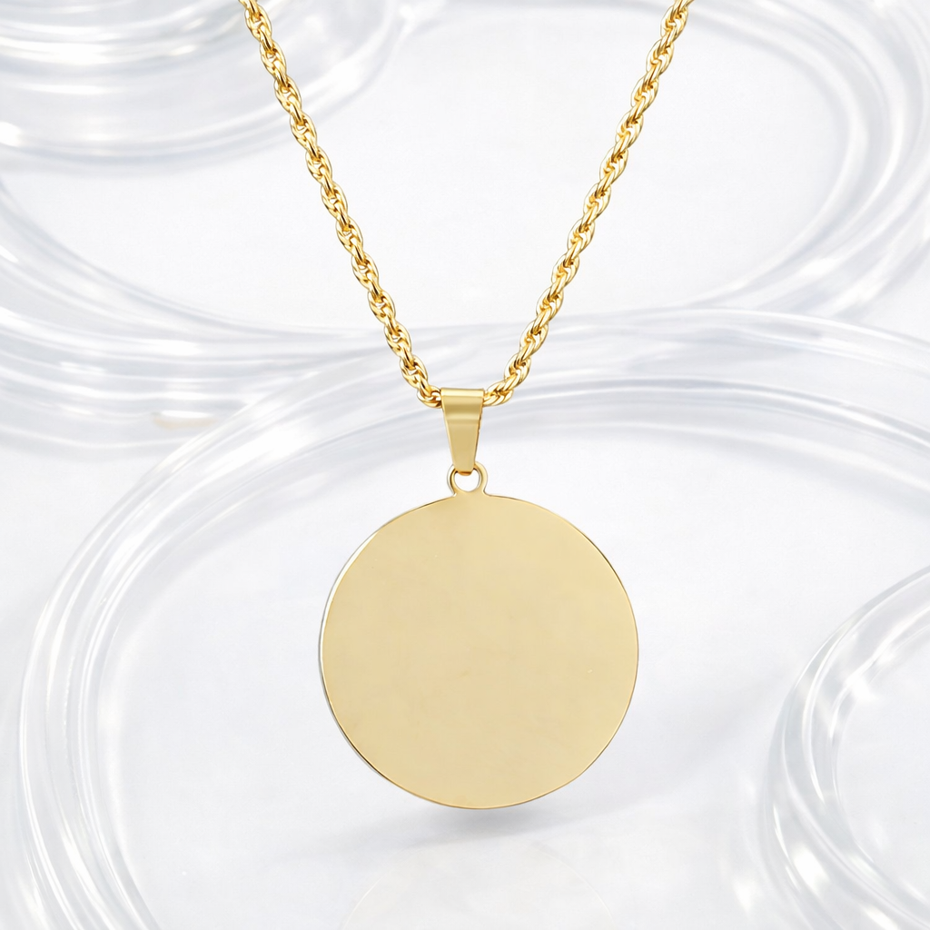 Collier pendentif rond personnalisé